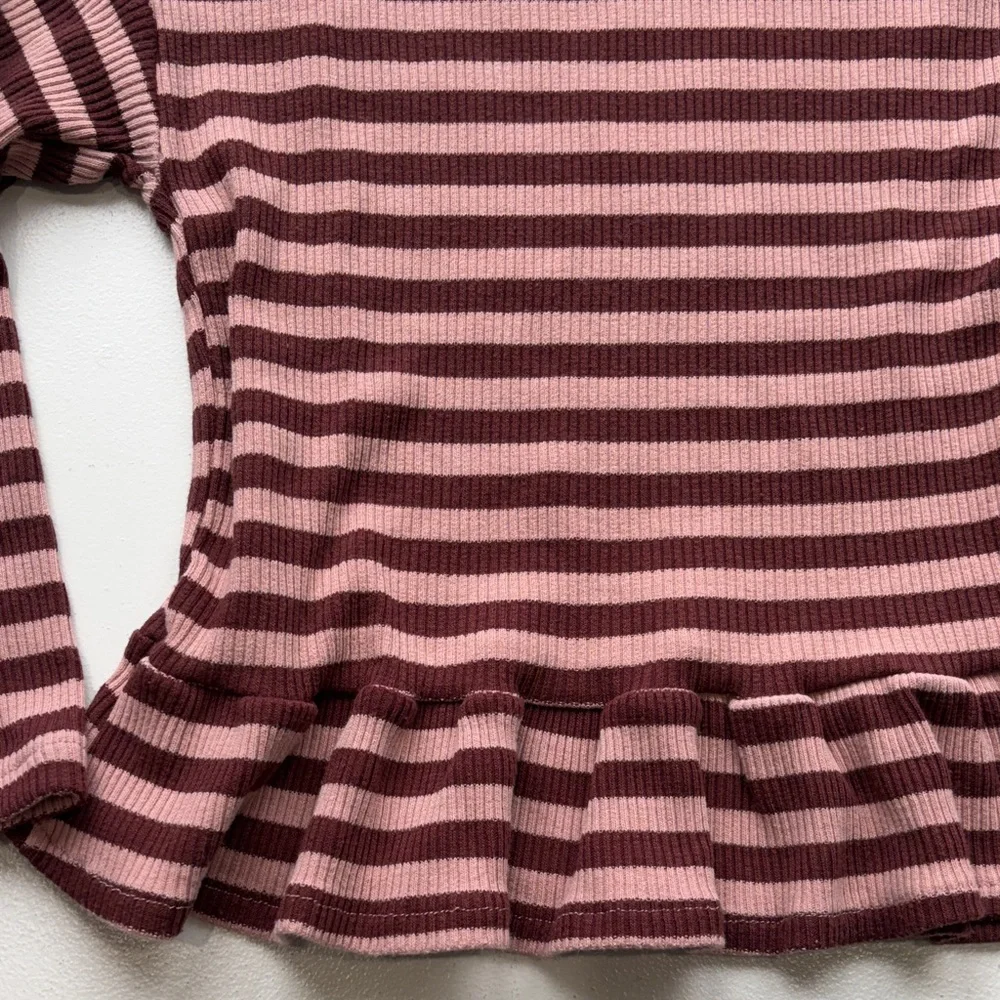 Zara kids Pink and Maroon striped set, size 6 - Picture 6 of 14